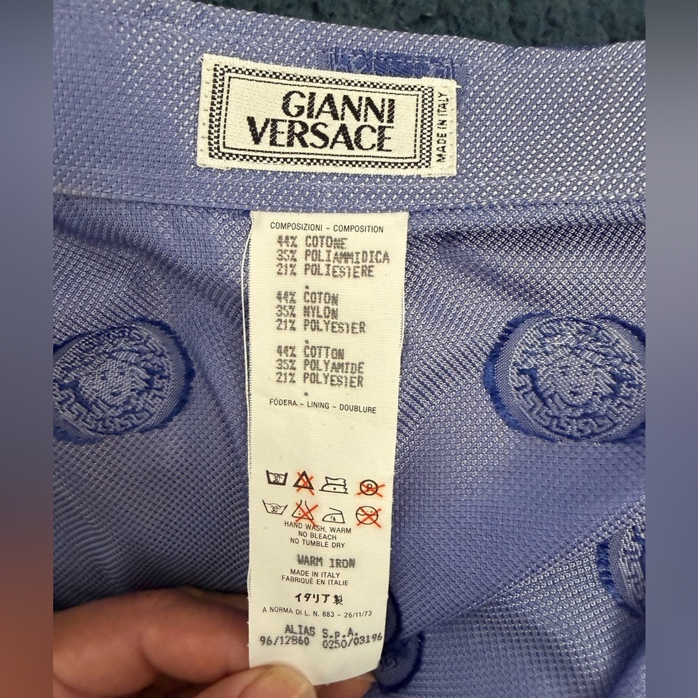 Versace vintage long sleeve Textured Medusa shirt men’ssize 52 blue color - Picture 5 of 6